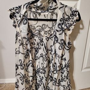 Womens sheer bow detail blouse